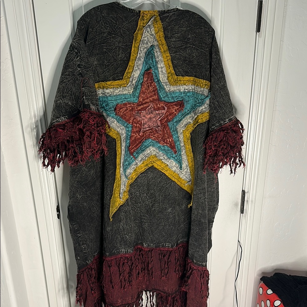 Colorful Star Patterned Kimono - Picture 7 of 12